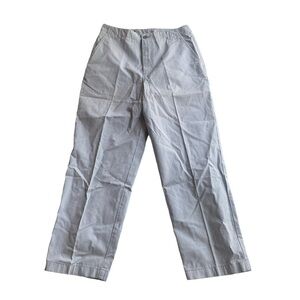 Lands End Chino Trouser Pant China Blue Size 8 Gingham Vintage NWT Cropped 76180